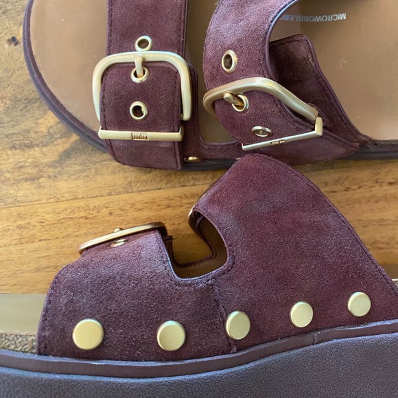 Fitflop Maroon Double-Buckle Sandals - Picture 2 of 4